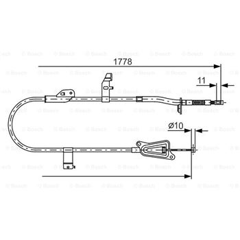 palancas cables frenado - Cable de accionamiento, freno de estacionamiento BOSCH 1987482304