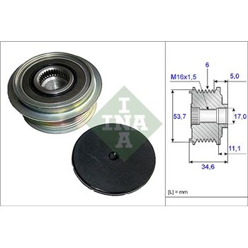 piezas sistema electrico - Rueda libre alternador INA 535 0125 10