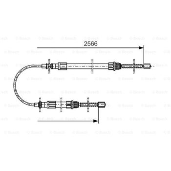 palancas cables frenado - Cable de accionamiento, freno de estacionamiento BOSCH 1987477515