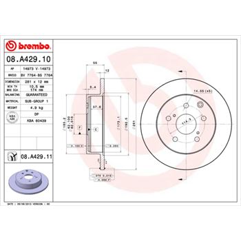 discos de freno coche - Disco de freno BREMBO 08A42910