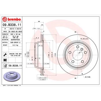 discos de freno coche - Disco de freno BREMBO 09B33811