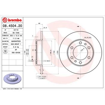 discos de freno coche - Disco de freno BREMBO 08450420