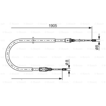 palancas cables frenado - Cable de accionamiento, freno de estacionamiento BOSCH 1987477237