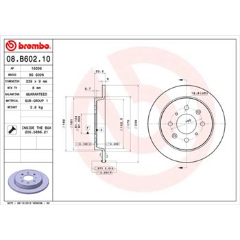 discos de freno coche - Disco de freno BREMBO 08B60210