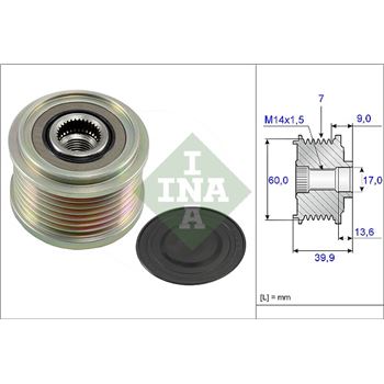 piezas sistema electrico - Rueda libre alternador INA 535 0215 10