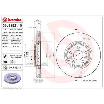 discos de freno coche - Disco de freno BREMBO 09B35210