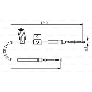 palancas cables frenado - Cable de accionamiento, freno de estacionamiento BOSCH 1987477829