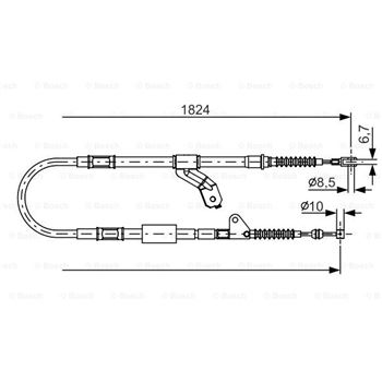 palancas cables frenado - Cable de accionamiento, freno de estacionamiento BOSCH 1987482159