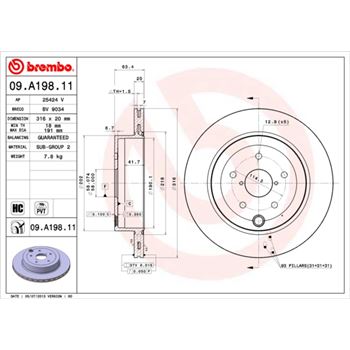 discos de freno coche - Disco de freno BREMBO 09A19811