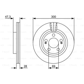 discos de freno coche - (BD1384) Disco de freno BOSCH 0986479537