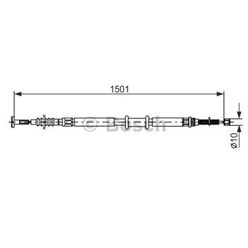 palancas cables frenado - Cable de accionamiento, freno de estacionamiento BOSCH 1987477969