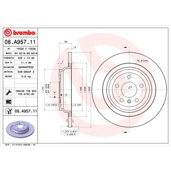 discos de freno coche - Disco de freno BREMBO 08A95711