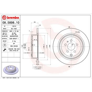 discos de freno coche - Disco de freno BREMBO 08589810