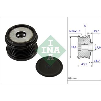 piezas sistema electrico - Rueda libre alternador INA 535 0237 10