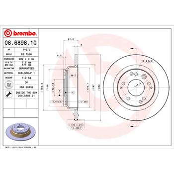 discos de freno coche - Disco de freno BREMBO 08689810
