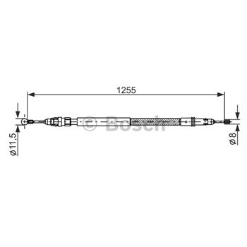 palancas cables frenado - Cable de accionamiento, freno de estacionamiento BOSCH 1987482235