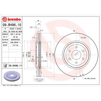 discos de freno coche - Disco de freno BREMBO 09B49610