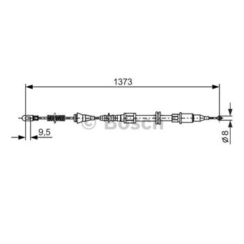 palancas cables frenado - Cable de accionamiento, freno de estacionamiento BOSCH 1987477309