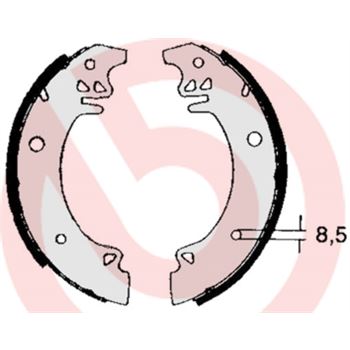 forro zapata de freno - Juego de 4 zapatas de freno BREMBO S61507