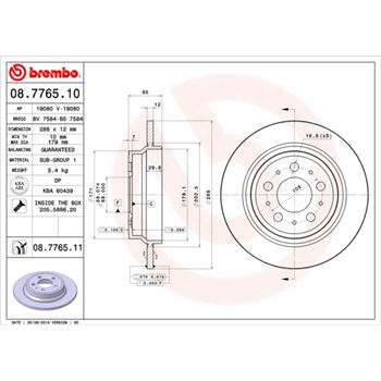 discos de freno coche - Disco de freno BREMBO 08776510