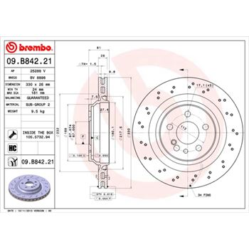 discos de freno coche - Disco de freno BREMBO 09B84221