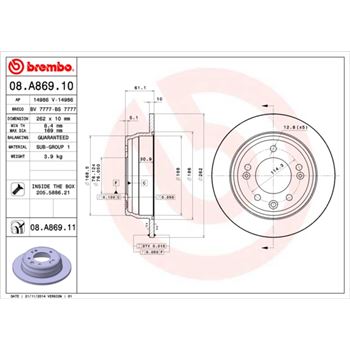discos de freno coche - Disco de freno BREMBO 08A86910