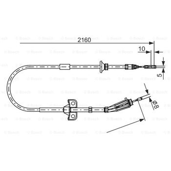 palancas cables frenado - Cable de accionamiento, freno de estacionamiento BOSCH 1987482284