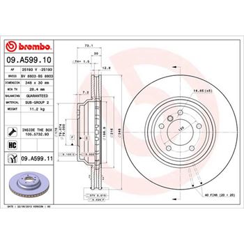 discos de freno coche - Disco de freno BREMBO 09A59910