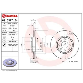 discos de freno coche - Disco de freno BREMBO 09552724