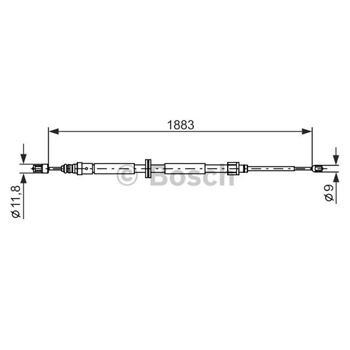 palancas cables frenado - Cable de accionamiento, freno de estacionamiento BOSCH 1987482302