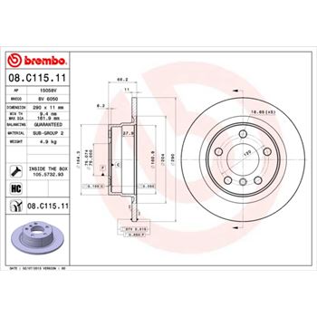 discos de freno coche - Disco de freno BREMBO 08C11511