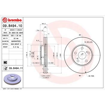 discos de freno coche - Disco de freno BREMBO 09B49410