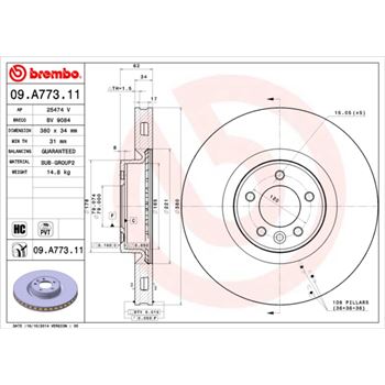 discos de freno coche - Disco de freno BREMBO 09A77311