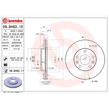 discos de freno coche - Disco de freno BREMBO 09B46310