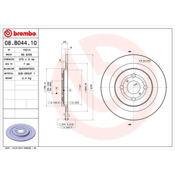 discos de freno coche - Disco de freno BREMBO 08B04410