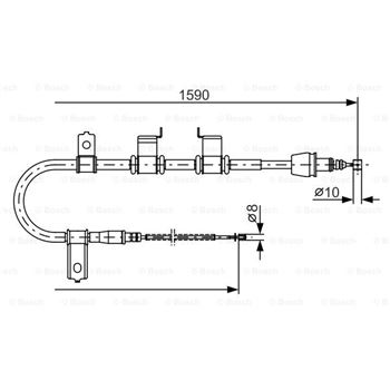 palancas cables frenado - Cable de accionamiento, freno de estacionamiento BOSCH 1987482072