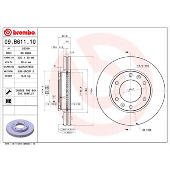 discos de freno coche - Disco de freno BREMBO 09B61110