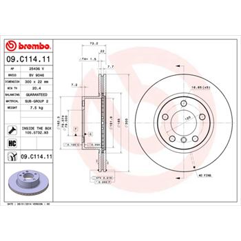discos de freno coche - Disco de freno BREMBO 09C11411