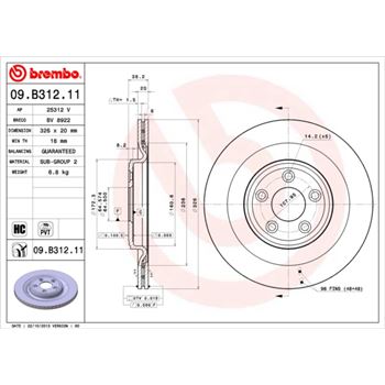 discos de freno coche - Disco de freno BREMBO 09B31211