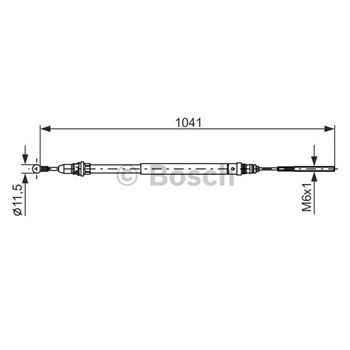 palancas cables frenado - Cable de accionamiento, freno de estacionamiento BOSCH 1987477954