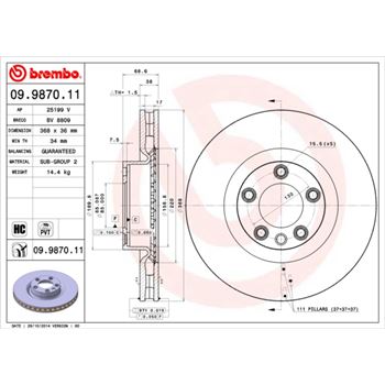 discos de freno coche - Disco de freno BREMBO 09987011
