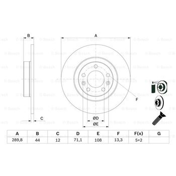 discos de freno coche - (BD1657) Disco de freno BOSCH 0986479130