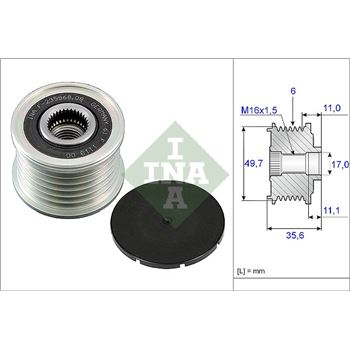 piezas sistema electrico - Rueda libre alternador INA 535 0086 10