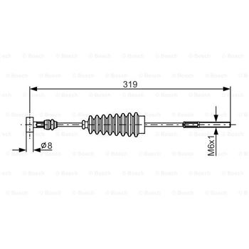 palancas cables frenado - Cable de accionamiento, freno de estacionamiento BOSCH 1987482157