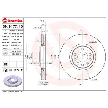discos de freno coche - Disco de freno BREMBO 09917710