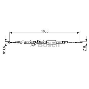 palancas cables frenado - Cable de accionamiento, freno de estacionamiento BOSCH 1987477249