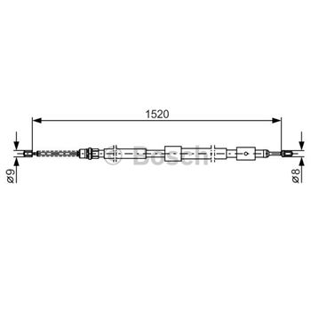 palancas cables frenado - Cable de accionamiento, freno de estacionamiento BOSCH 1987477445