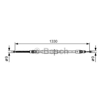 palancas cables frenado - Cable de accionamiento, freno de estacionamiento BOSCH 1987477663