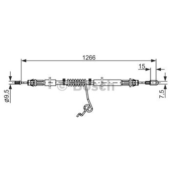 palancas cables frenado - Cable de accionamiento, freno de estacionamiento BOSCH 1987482281