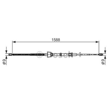 palancas cables frenado - Cable de accionamiento, freno de estacionamiento BOSCH 1987482266